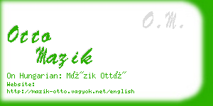 otto mazik business card